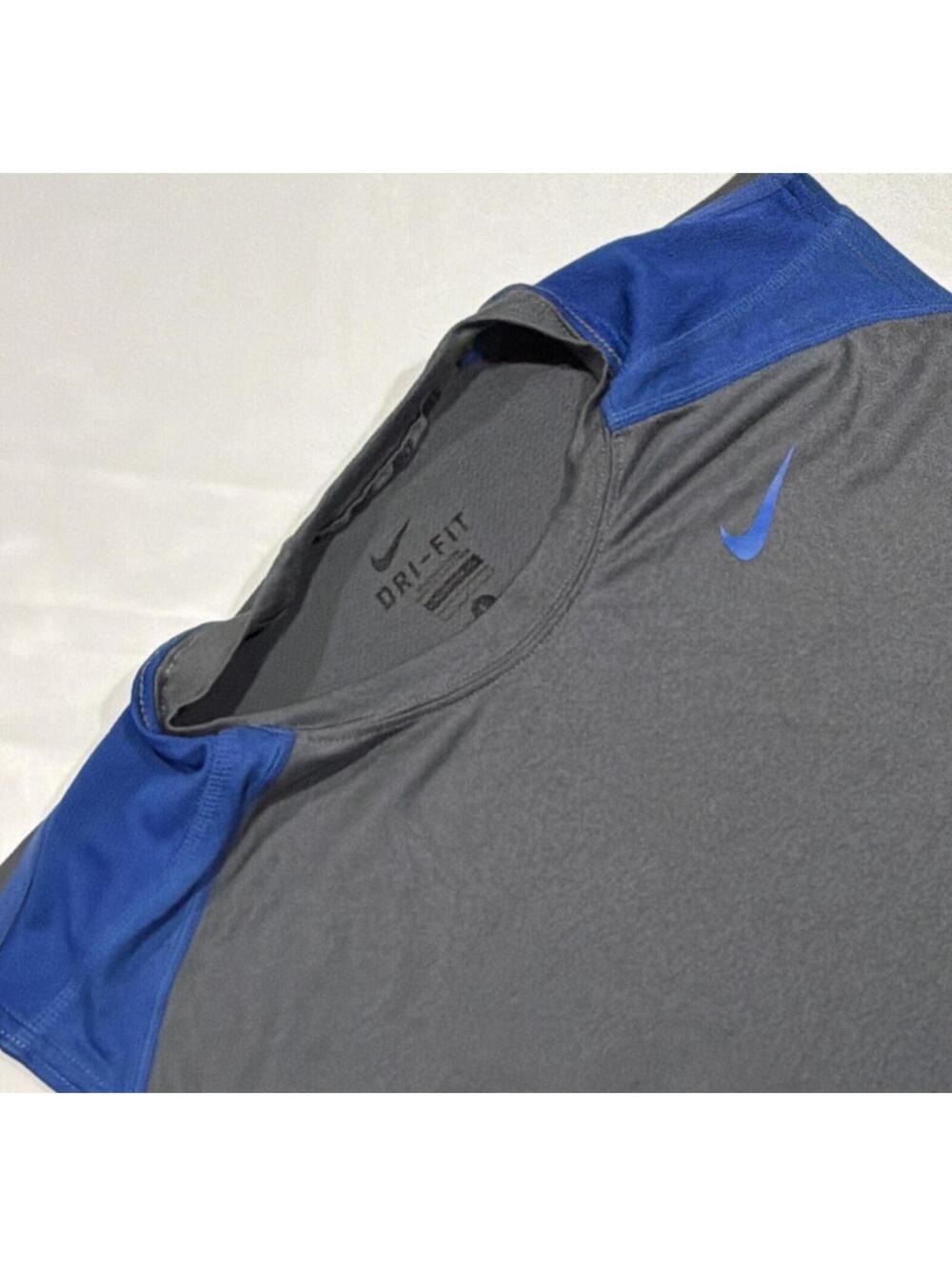 Nike Sleeveless Shirt Mens Large Gray Blue Athletic Training Dri Fit